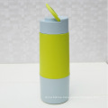 colourful custom printed glass sparkling water bottle